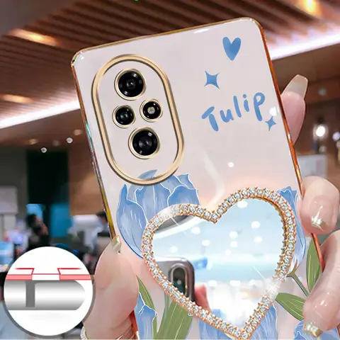 Pärlrem Snodd Blå Tulpanbjörn Telefonhållarskal För Huawei Honor 9X Pro 60 70 80 90 100 200 300 Pro Ultra Y9s Skal 10 best sales Äran 9X Pro - №3