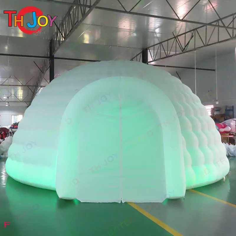 Outdoor Oxford Materiaal Half Opblaasbare Koepeltent Met Led-verlichting Blower Witte Opblaasbare Iglo Dome Huistent