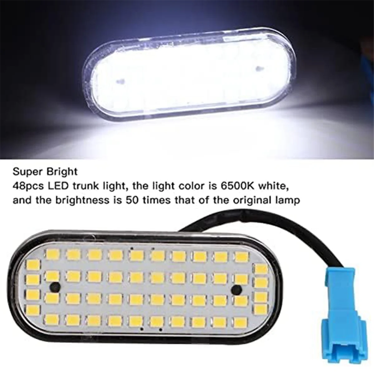 48 LED Trunk Light LED PC ABS Plug and Play Replacement for Tesla Model Y 2021 and Up Car Interior