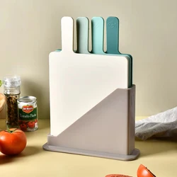 4PCS kitchen sorting cutting board with drain storage rack Fruit and vegetable set complementary food home cutting board