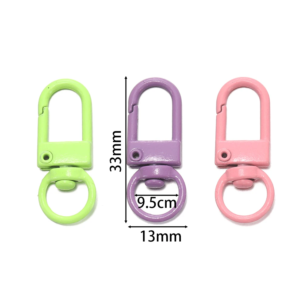 10pcs/lot Alloy Lobster Clasp Hooks Colorful Key Ring for Jewelry Making Findings DIY Keychain Bag Ornament Accessory Supplies