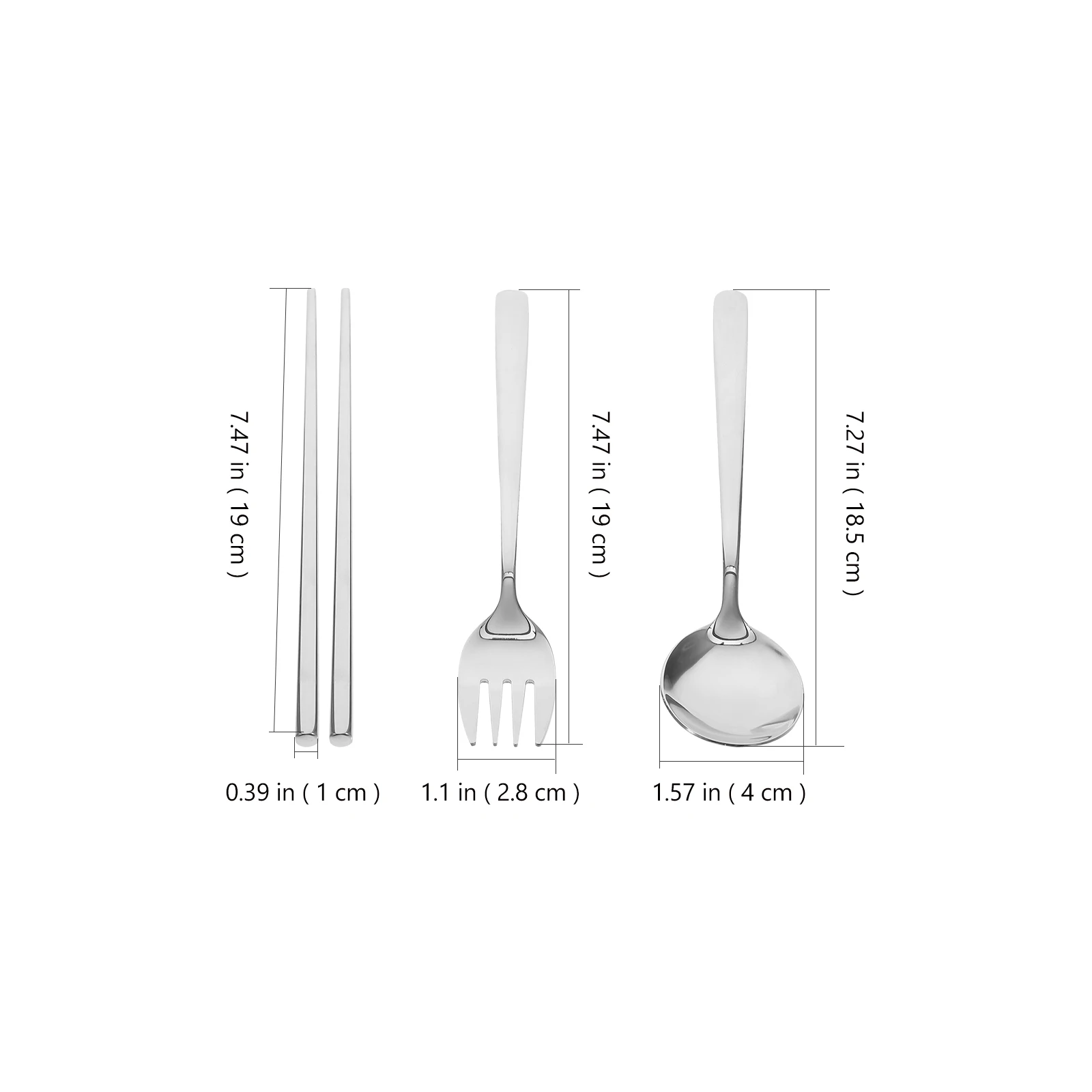 

1 Set Stainless Steel Portable Tableware Set Fork Spoon Chopstick Kit For Camping Picnic Outdoor Travel Utensils Lightweight