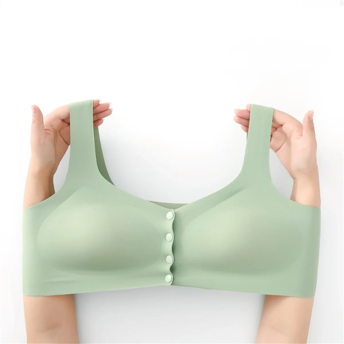 French Elegant Simplicity Women Underwear Solid Color Bralette Lactation Front Opening Buckle Soft Thin Comfortable Girls Bra