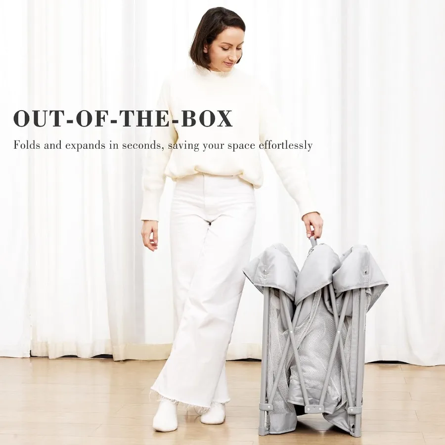 روضة أطفال قابلة للطي مقاس 50 × 50 بوصة، روضة أطفال جاهزة للخروج من الصندوق للأطفال الصغار، ساحة لعب محمولة مع شبكة قابلة للتنفس و #3