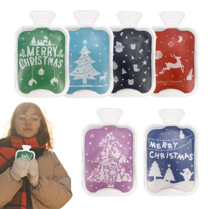 Hot Water Bag Hand Warmer Winter Christmas Small Hand Warmer Reusable Hot Cold Pack for Home Travel School and Outdoor