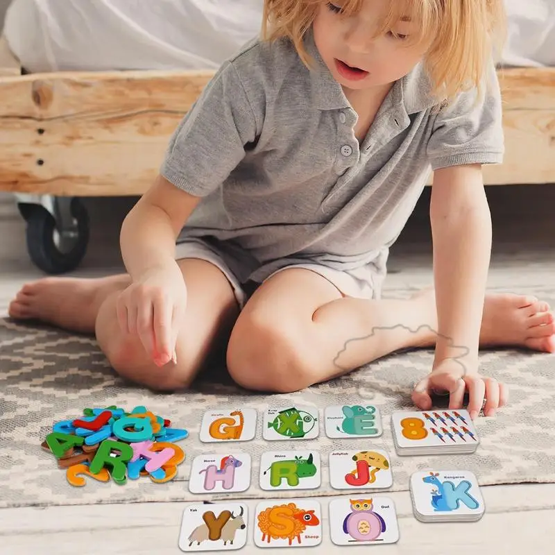 Sight Word Games Animal Pattern Board Matching Puzzle, Pré-escolar Conjunto Educacional, Brinquedos Sensoriais para Desenvolvimento de Habilidades, Viagem Brinquedos