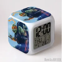 Animated Mutated N-Ninja-Turtles Alarm Clock Creative Student 8x8x8cm LED Cube with Colorful Light Display Time Week Month