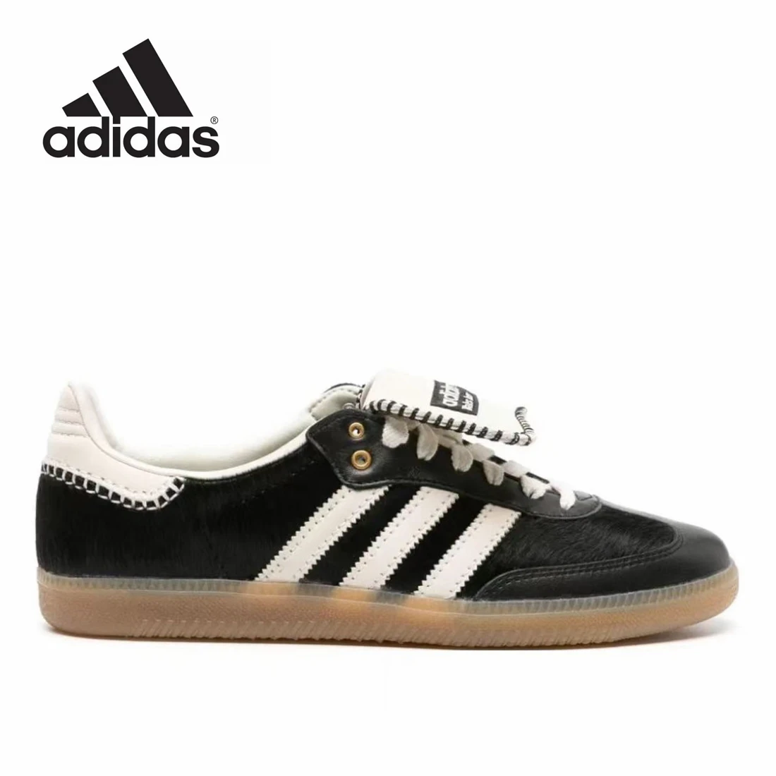 adidas Samba Pony Tonal Wales Bonner Core Black German Training Shoes Retro Versatile Sports and Casual Board Shoes sneakers