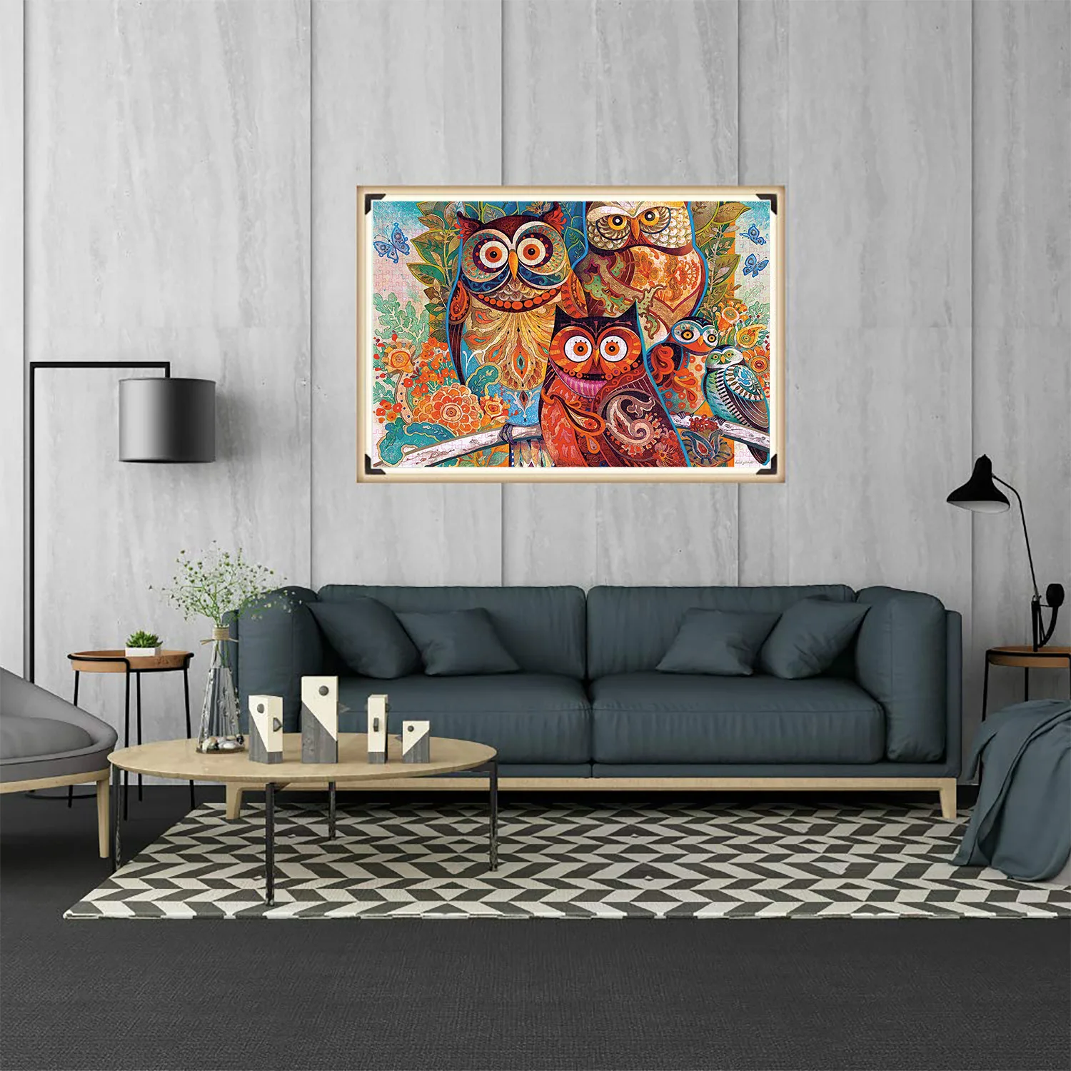 1000 Stukjes Uil Olieverfschilderij Puzzel Home Decor Volwassenen Puzzel Spelletjes Familie Leuke Vloer Puzzels Educatief Speelgoed Voor Kinderen