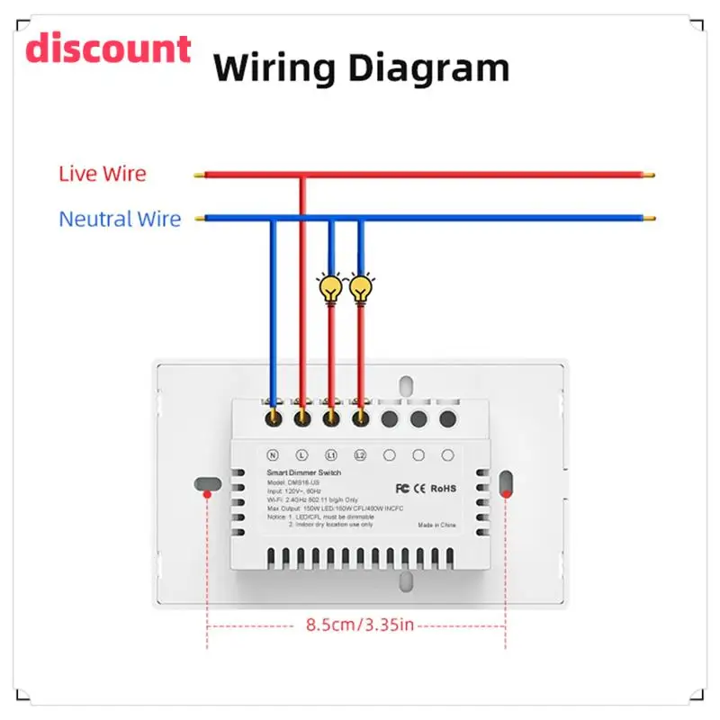 

Classic-Tuya Wi-Fi умный диммер, диммер, сенсорная панель, приложение, дистанционное управление, работает с Alexa Google Home