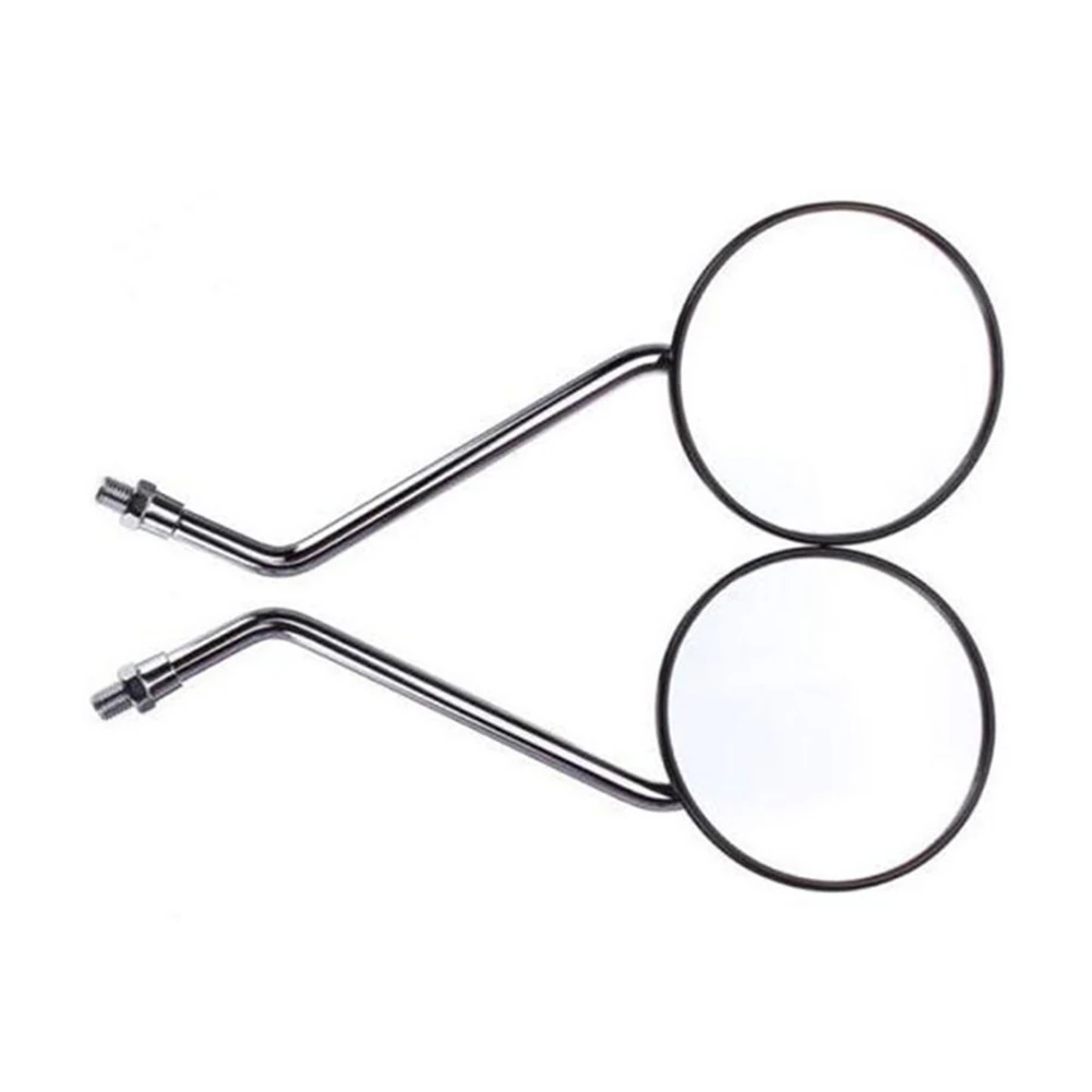 1 Pair Motorcycle Rearview Mirror 8mm 10mm Round Reversing Side Mirror Rotatable Modified Accessories