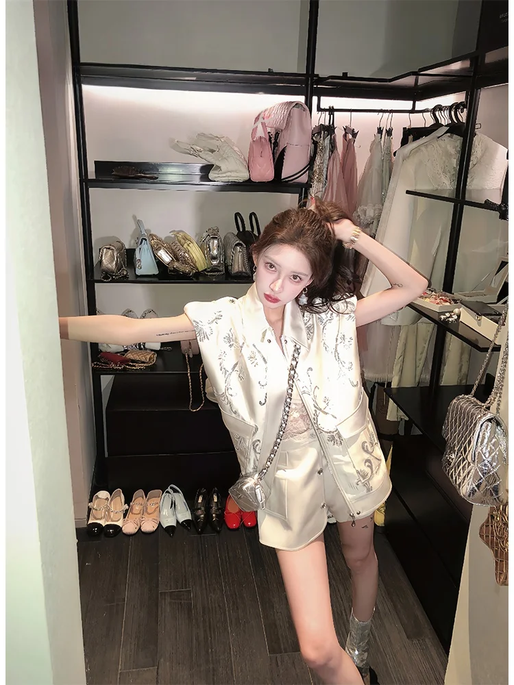 

Оригинальный комплект верхней одежды PITAO: повседневный костюм из полиэстера с цветочным принтом для женщин, коллекция Весна-Лето