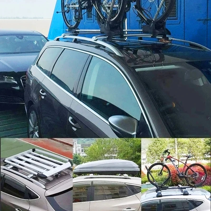 2Pcs Adjustable Silver Aluminum Roof Rail Bars SUV 2018-2025 Lockable Cargo Easy Installation Exterior Accesso