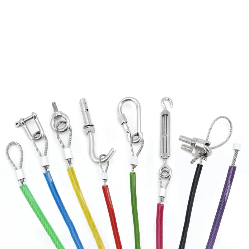 Imagen 6: Cable de Acero Recubierto de Nailon PVC de 1.5/2/3/4/5/6mm, Cable de Acero Inoxidable 304, Cuerda de Alambre Trenzado, Cable de Acero Suave para Tender Ropa