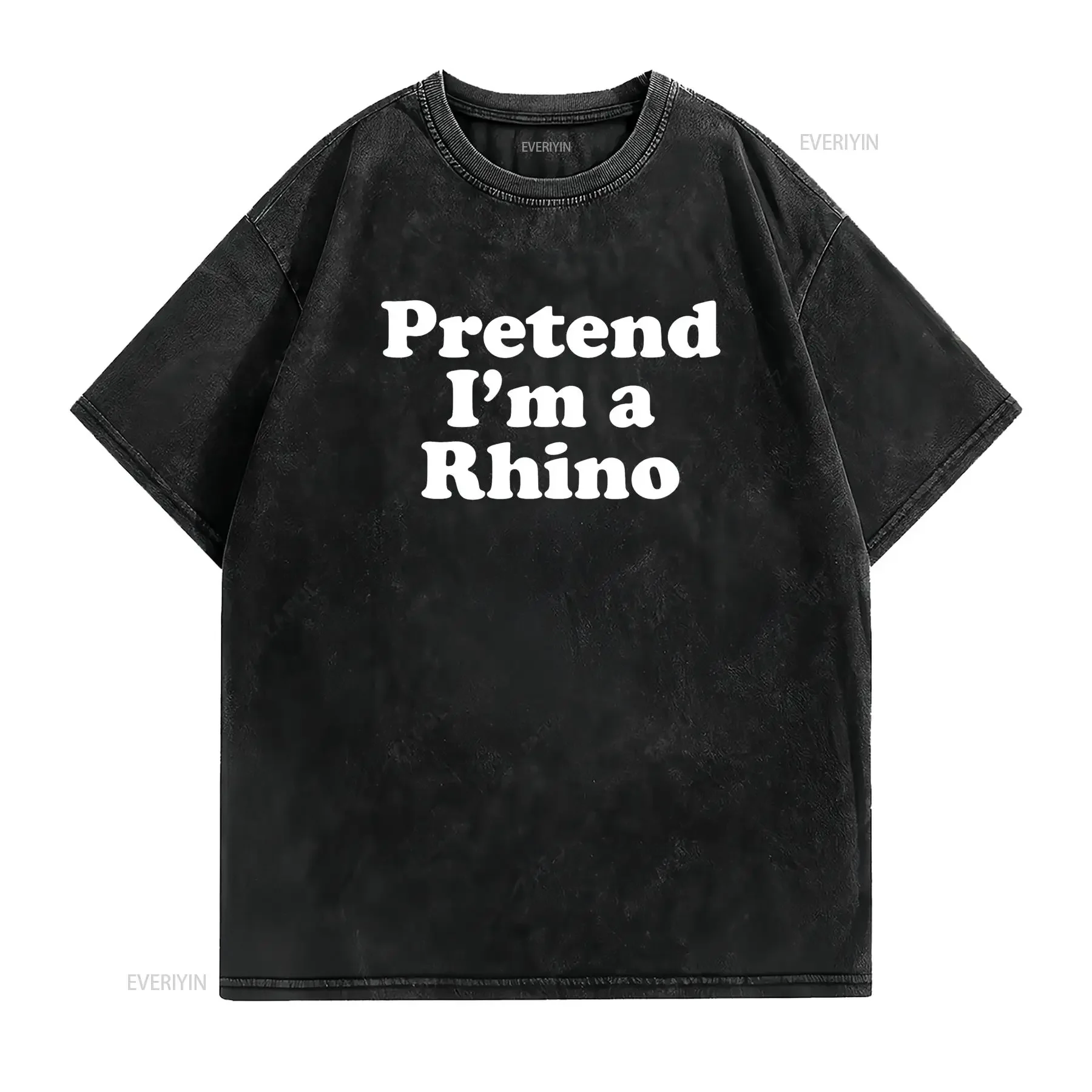 Womens Pretend I M A Rhino Funny Lazy Easy Halloween Costume T Shirt Black 2XL vintage Washed Versatile designer clothes