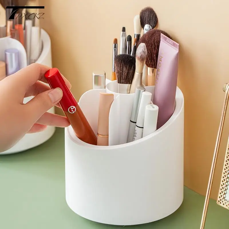 

Portable Desktop Cosmetic Organizer Lipstick Eyebrow Pencil Eye Shadow Brush Holder 360° Rotating Makeup Brush Storage Box