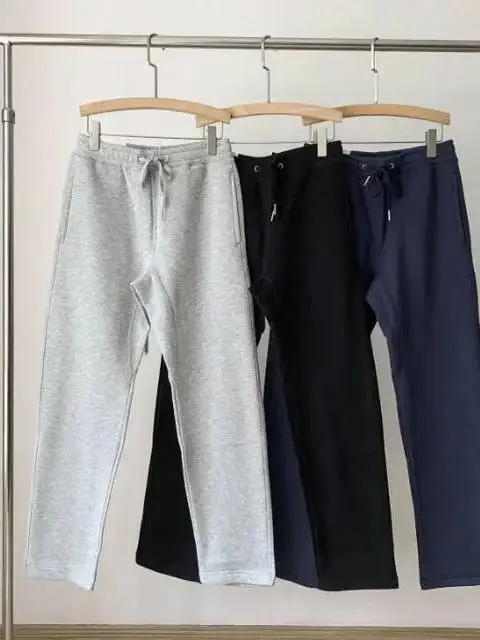 

Men's Slim Fit Straight Leg Pants Fce Lined Casual Trousers Warm Color Japanese Sle Long Pants Trendy Spring Wear