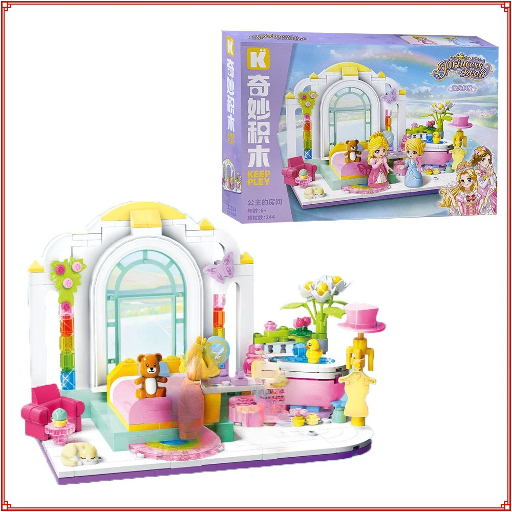 

Keeppley Building Blocks Princess's Room Flower Room Afternoon Tea Assembly Model Children's Puzzle Toy Home Decoration Gifts