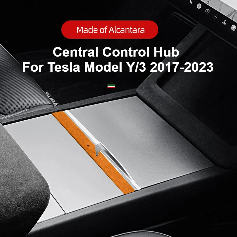 Central Control Hub for Tesla Model Y/3 2017-2023 Alcantara Concentrator Center Control Collector Modification Car Accessories