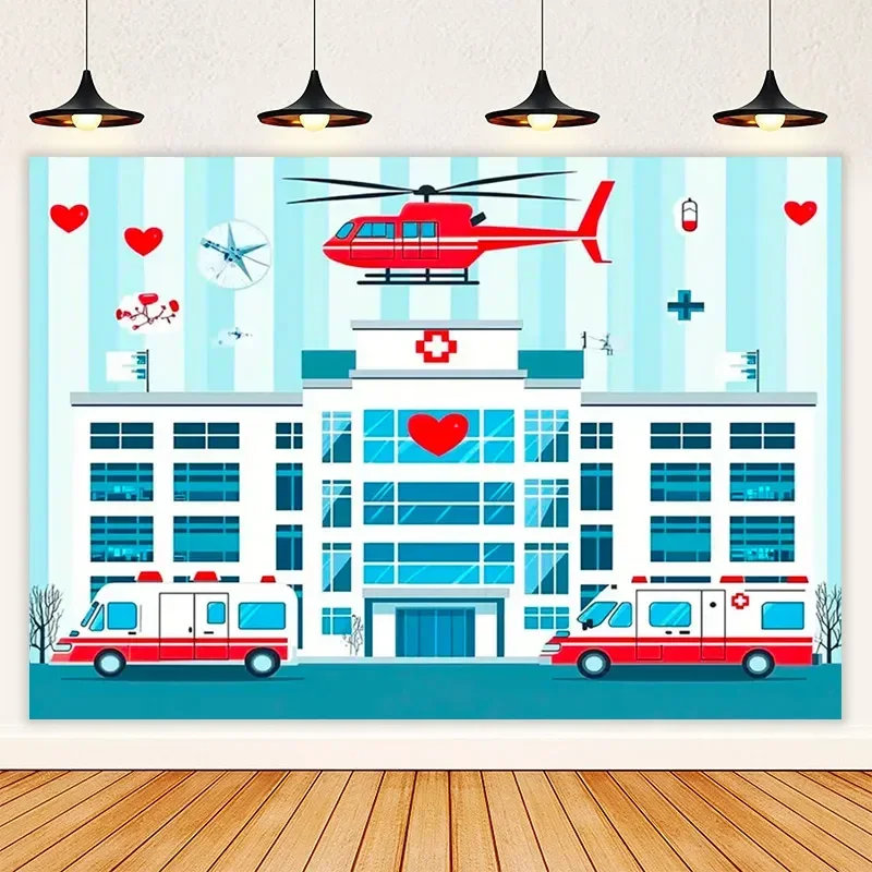 Nurse Appreciation Week D Backdrop Medical Photography Background Seasonal Holiday Backdrop for Indoor Outdoor Hospital Doctor