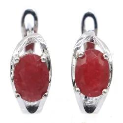 Buy 3 Get 1 Free Lovely Cute 2.3g Real Red Ruby Blue Sapphire Green Emerald For Girls Daily Wear Silver Earrings