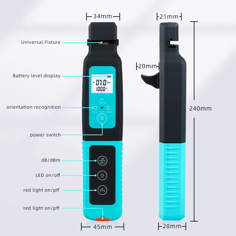 SAIVXIAN Fiber Optic Identifier Live Fiber Optical Identifier with Built in 10mw Visual Fault Locator 800-1700nm SM MM