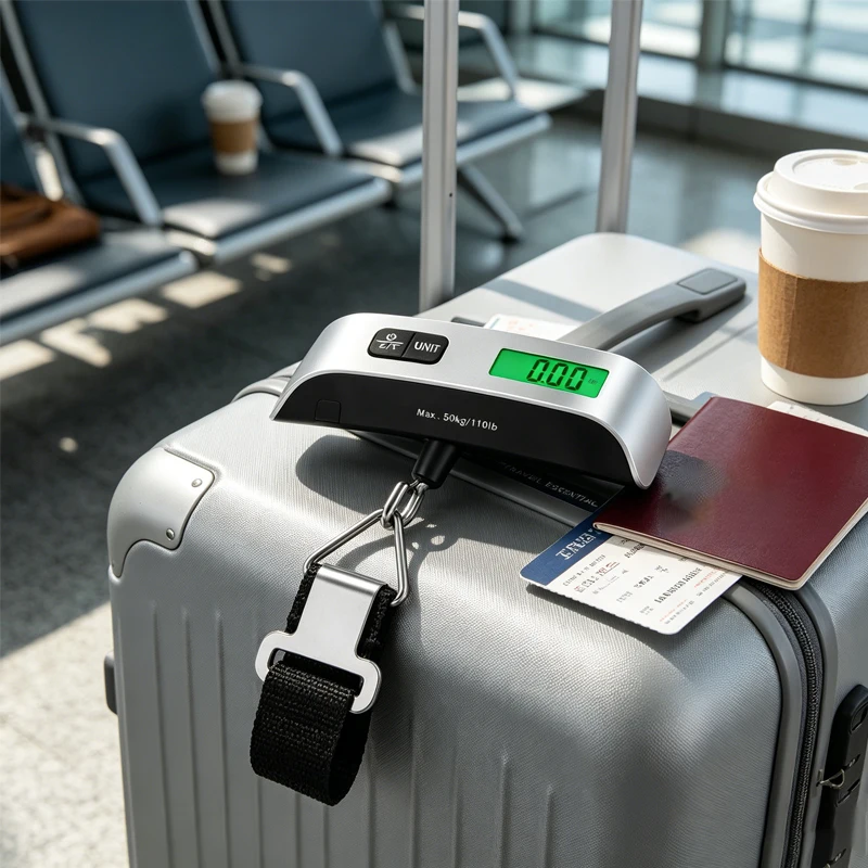 1pcs LCD Display 110lb/50kg Electronic Luggage Hanging Suitcase Travel Weighs Baggage Bag Weight Balance Portable Scale Digital