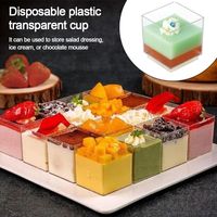 10Pcs 60/70ml Disposable Plastic Mousse Cup Clear Ladder Shaped Cup Pudding Cup Dessert Cake Cup Mousse Baking Cup