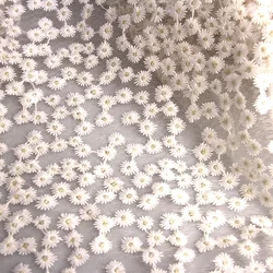 High Quality Diamond Gauze Gold Silk Embroidery Daisies Fabric DIY Clothing children's Clothing Background Decoration Material