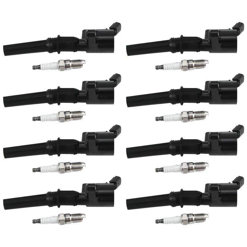 8 Piece 3W7Z12029AA SP-479 Ignition Coil&Spark Plug As Shown Plastic Automotive Supplies For Ford Lincoln F150 E-350 E-250 E-150