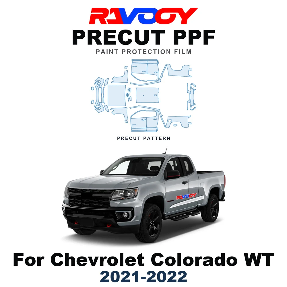 Precut PPF For Chevrolet Colorado WT 2021-2022 8.5mil TPU Paint Protection Film Hood Bonnet Bumper Headlight Self-Healing Roof