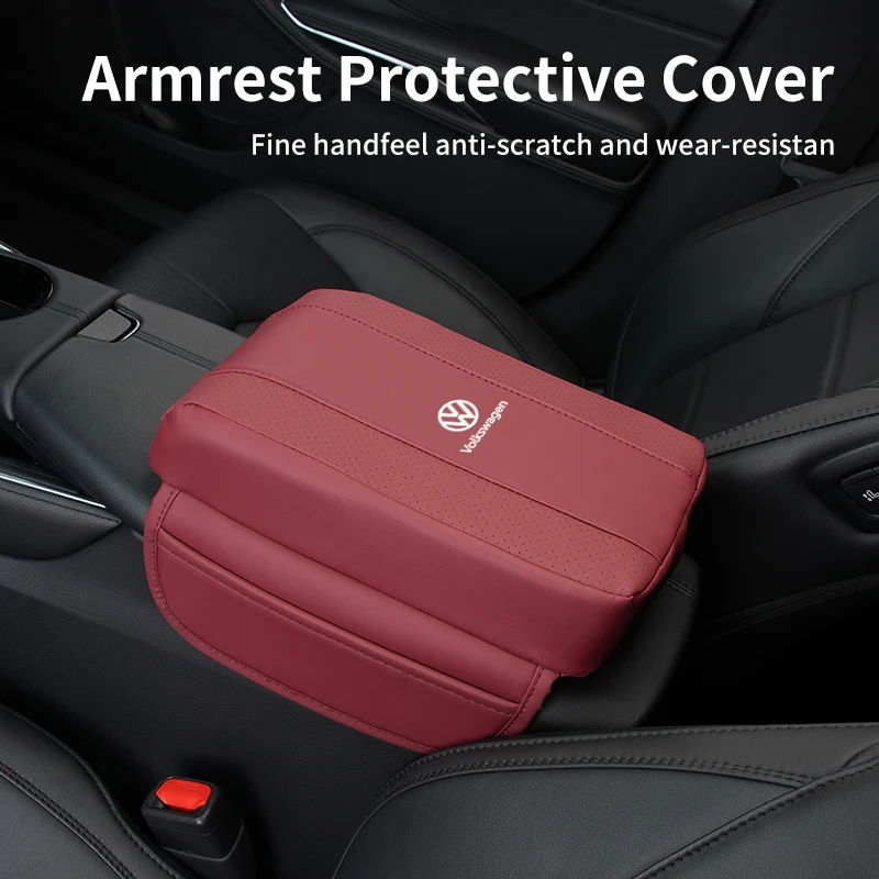 Car Armrest Cover Center Console Arm Rest Cushion Protection Mat For Volkswagen VW Scirocco Jetta Beetle Golf Passat Polo Tiguan