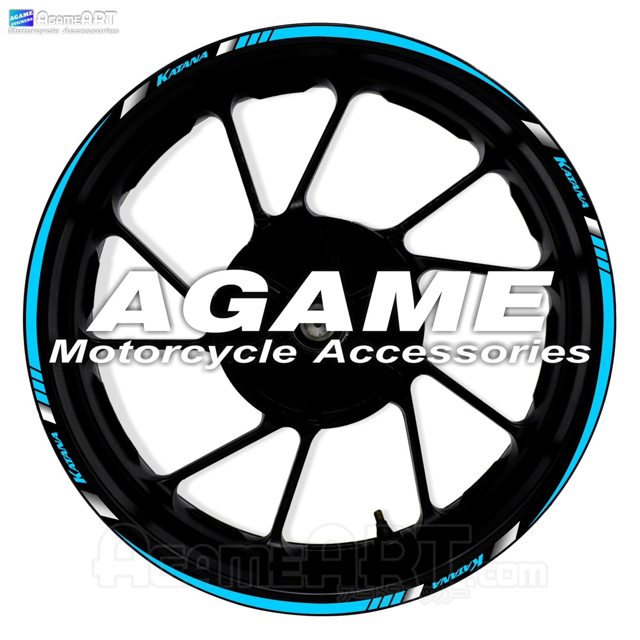 For KATANA Motorcycle Wheel Stickers Reflective 17inch Stripe Rim Inside of Hub Waterproof Decals Accessories