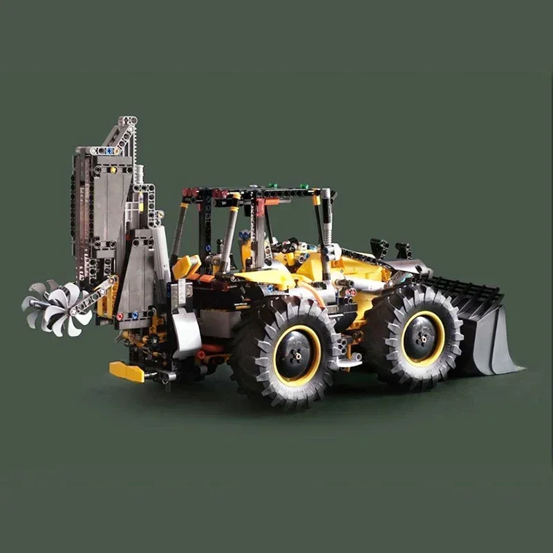 City Car Model Moc Building Bricks C-Model Backhoe Loader Technology Modular Blocks Gifts Christmas Toys DIY Sets Assembly