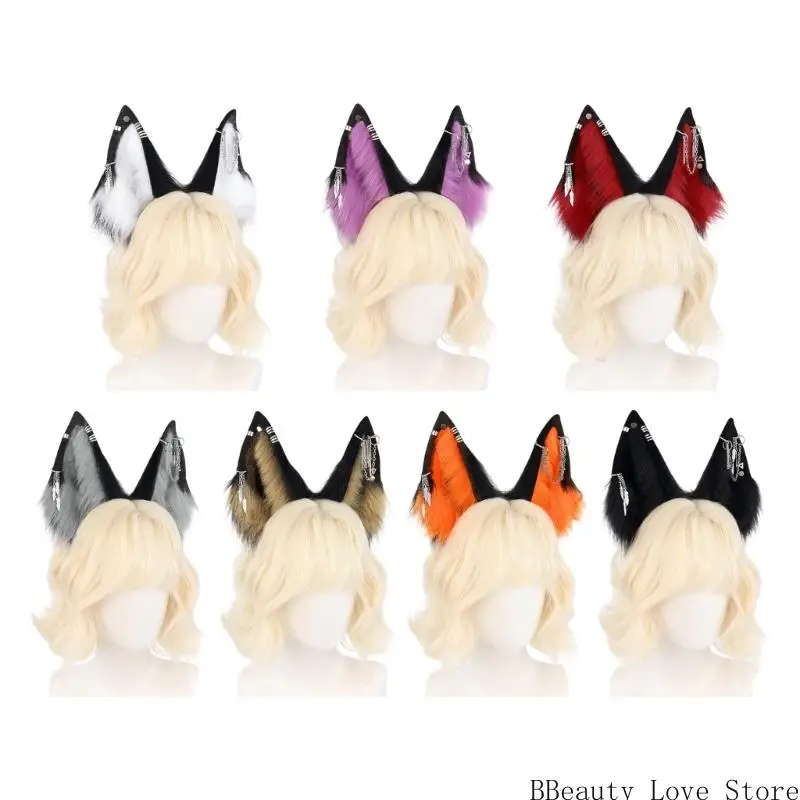

Animal Ear Hairband Hair Styling Accessory Soft Plush Hairhoop Roleplay Headpiece for Anime Fans and Music Festival