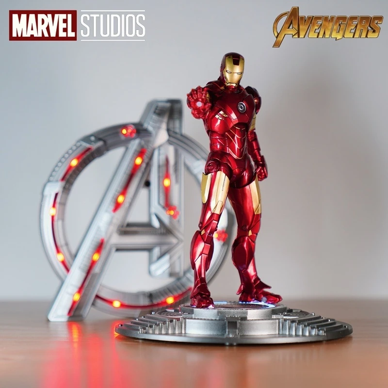 Bandai Authentic Iron Man Action Figure MK4 DIY Avengers SHF Joint Mobility Model Desktop Ornament Kid Birthday Gift Color Box