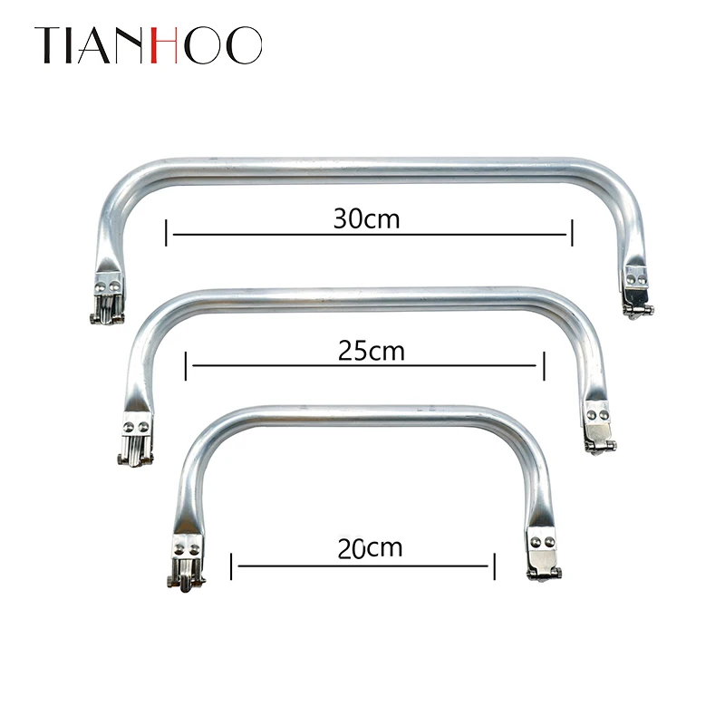 10PCS 20cm 25cm 30cm Doctor Metal Bag Frame Handle For  Handbag DIY Sewing Aluminum Pipe Hinge