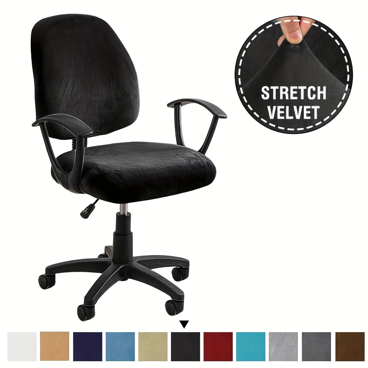1pc Wildleder Split Bürostuhl bezug verdickt Stuhl bezug Spandex Split Sitz bezug Universal Office staub dichte Sessel bezug