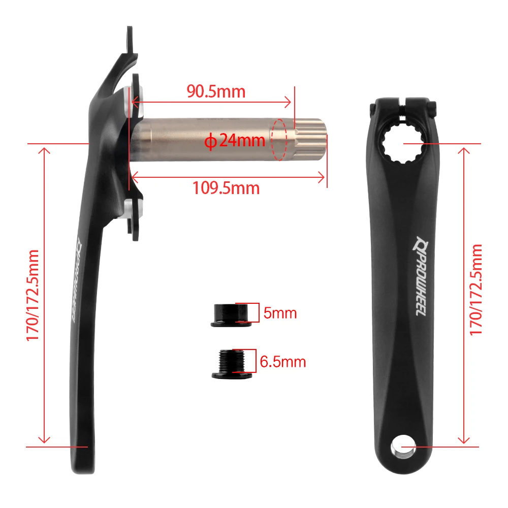 Prowheel Rennrad-Kurbelgarnitur 170 172,5mm Fahrradkurbel Schmal-Breit-Kettenblatt 36T-60T Krone 8 9 10 11 12 Gang für Shimano Teile – Detail 5