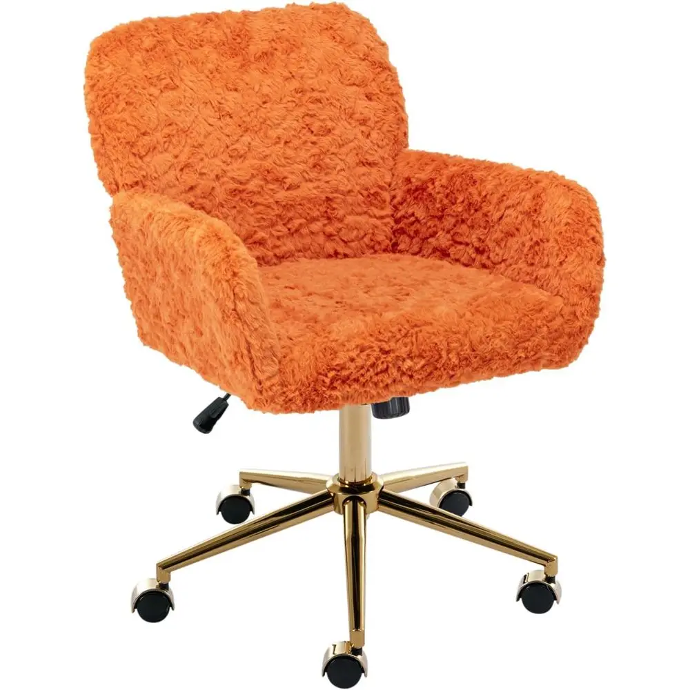 

urry Cute Oice Chair- ern Swivel Desk Chair with Wheels- Makeup Vanity Chairs with Back - Aaca leece Upholstered Rolling Chairs