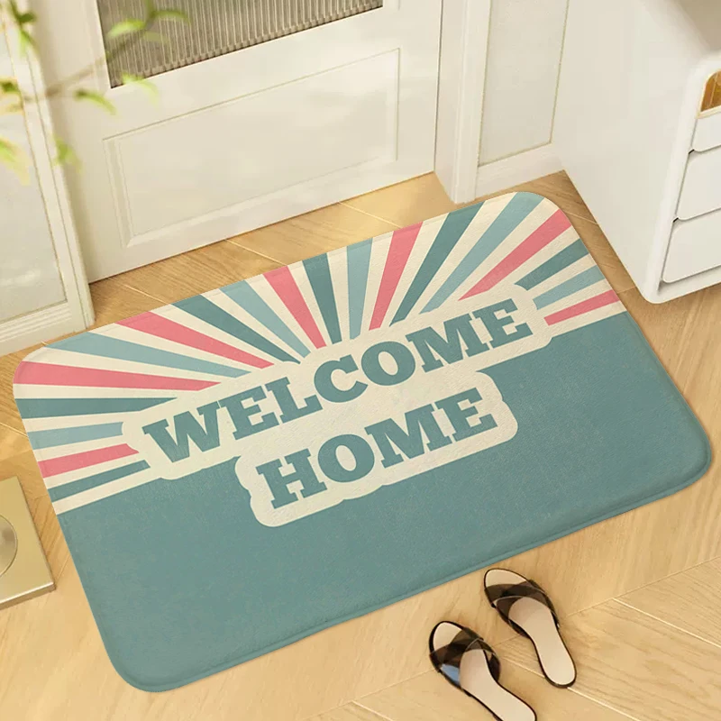 

Welcome Home Foot Mat Non-slip Hallway Porch Living Room Floor Carpet Kitchen Balcony Bathroom Rug Slip-resistant Doormat