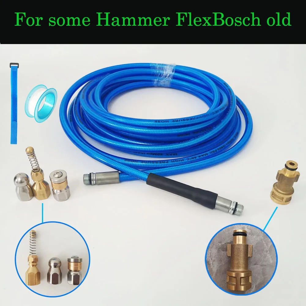 

0.5~40M Car Wash Hose High-Pressure Cleaning Machine Hose Sewage pipeline unclogger Jetting Kit For some Hammer FlexBosch old