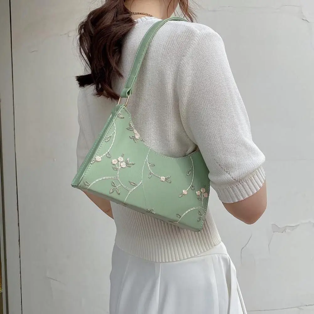 Borse a tracolla in tela scozzese Borse sotto le ascelle da donna con ricamo in pelle PU Borse a tracolla di grande capacità