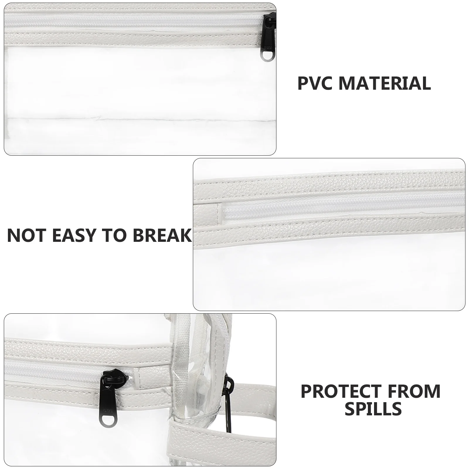 Clear Makeup Pouch Transparent Travel Bag Water Resistant Zipper Closure Lightweight For Toiletries Organized