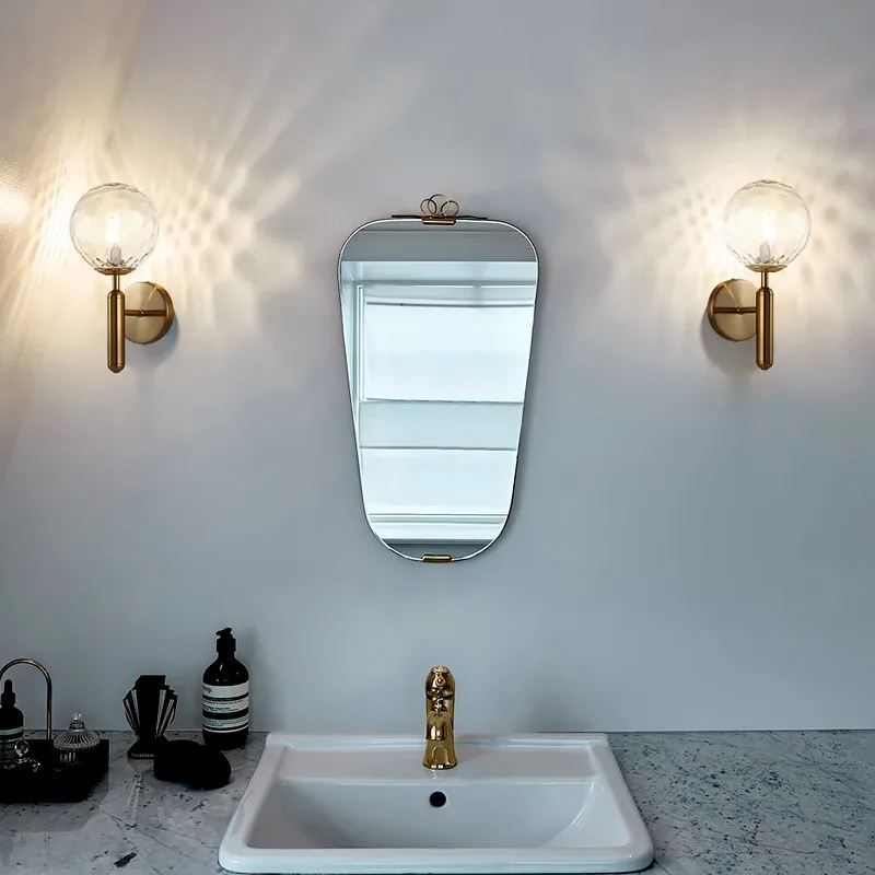 

Nordic bathroom mirror front light simple glass wall lamp E14 living room bedroom modern background stair hotel aisle light