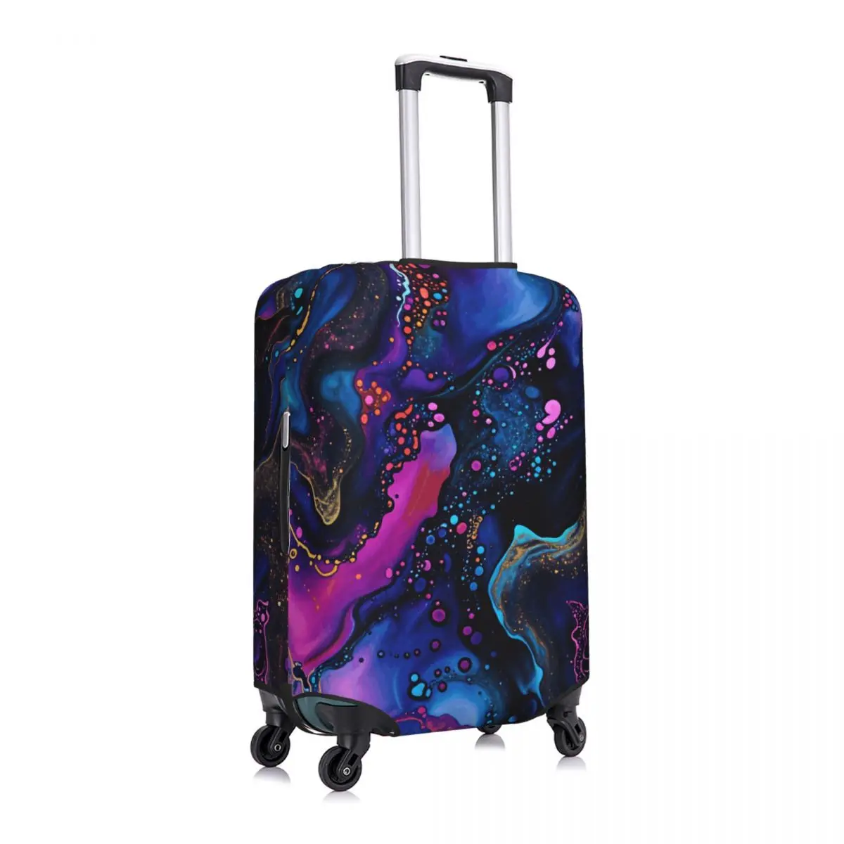 Custom Alcohol Ink Marble With Gold Glitter Luggage Cover Protector Funny Travel Suitcase Protective Cover for 18-32 Inch
