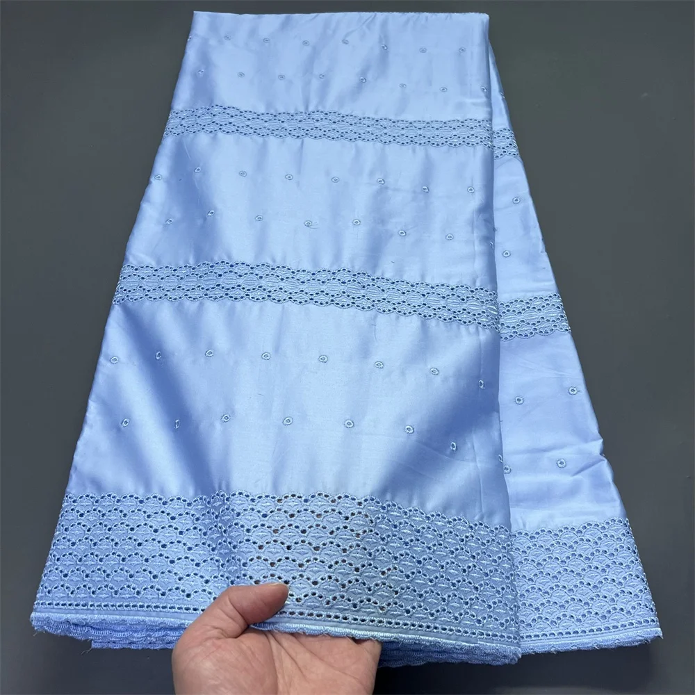 

2026 African Nigerian Tulle Lace Fabric for Dress Sewing High Quality Damask Polish Luxe laceCotton Wedding Party hz1413 5Yard