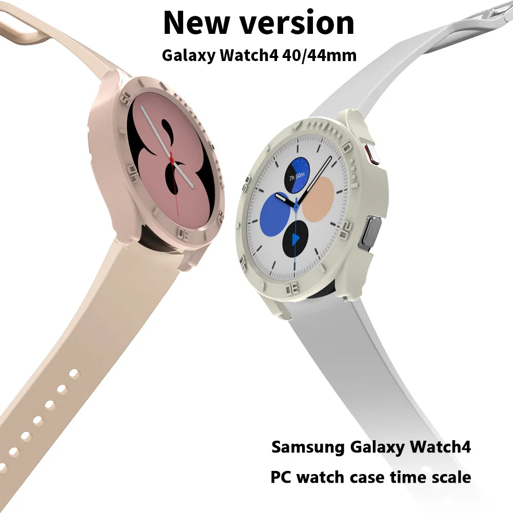 PC Hard Frame Shell Bezel Ring Time Scale Case dla Samsung Galaxy Watch 7/FE/6/5/Pro/4 40mm 44mm 45mm Edge Bumper Full Cover