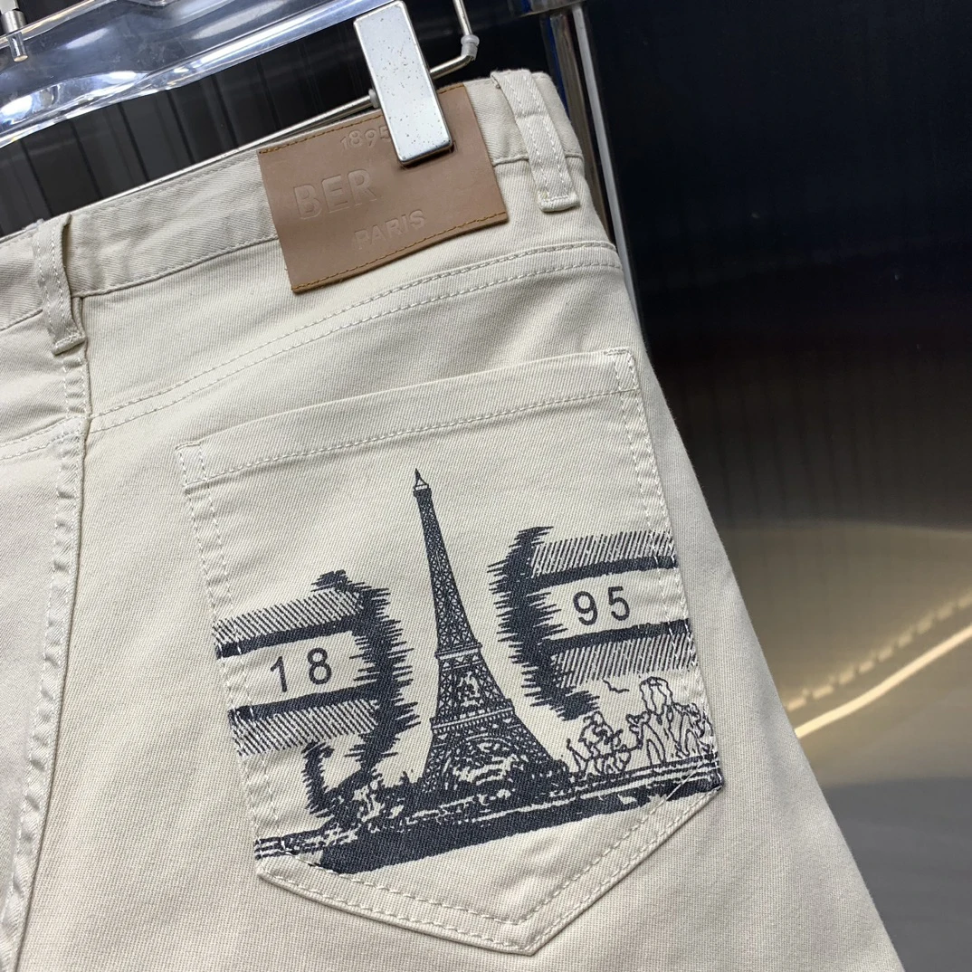 BLLIYOSS Pantaloni casual classici di lusso leggeri Jeans da uomo 2025 FW NUOVA moda Pantaloni a gamba dritta Old Money Ricamo Elastico liscio