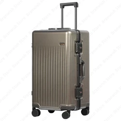 Travel Luggage On Wheels Alloy Trolley Case Basics Travel Suitcase With Spinner Wheels Rolling Luggage With TSA Lock 26 Inch